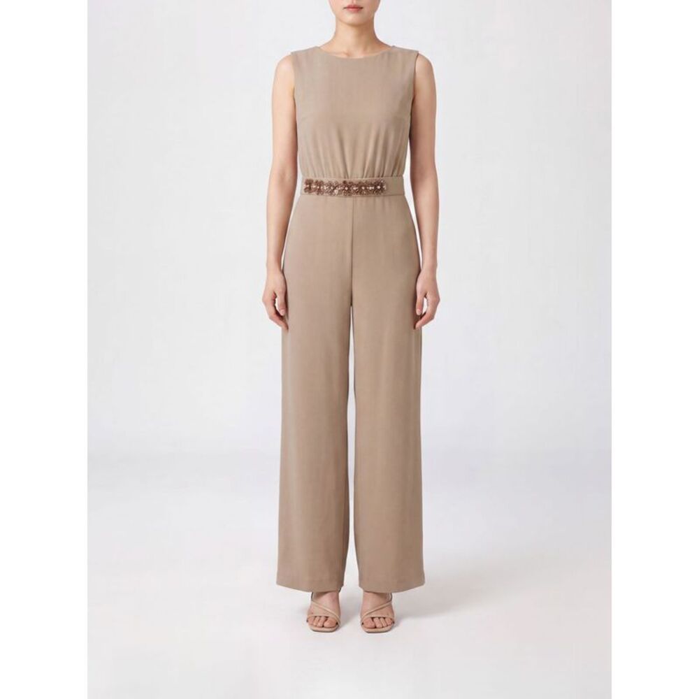 Parosh Women P.A.R.O.S.H. Sleeveless Criªpe Jumpsuit With Jewelled Belt